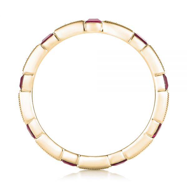 14k Yellow Gold 14k Yellow Gold Diamond And Ruby Stackable Eternity Band - Front View - 101915