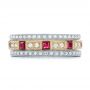 18k Yellow Gold 18k Yellow Gold Diamond And Ruby Stackable Eternity Band - Front View -  101915 - Thumbnail