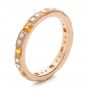 18k Rose Gold 18k Rose Gold Diamond And Yellow Sapphire Stackable Eternity Band - Three-Quarter View -  101896 - Thumbnail