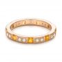 18k Rose Gold 18k Rose Gold Diamond And Yellow Sapphire Stackable Eternity Band - Flat View -  101896 - Thumbnail