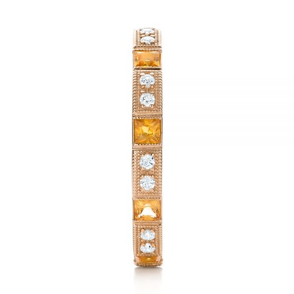 14k Rose Gold 14k Rose Gold Diamond And Yellow Sapphire Stackable Eternity Band - Side View - 101896