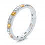 14k White Gold Diamond And Yellow Sapphire Stackable Eternity Band