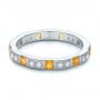  Platinum Platinum Diamond And Yellow Sapphire Stackable Eternity Band - Flat View -  101896 - Thumbnail