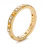 18k Yellow Gold Diamond And Yellow Sapphire Stackable Eternity Band