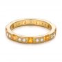 14k Yellow Gold 14k Yellow Gold Diamond And Yellow Sapphire Stackable Eternity Band - Flat View -  101896 - Thumbnail