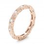 14k Rose Gold 14k Rose Gold Diamond In Filigree Wedding Band - Three-Quarter View -  102787 - Thumbnail