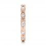 18k Rose Gold 18k Rose Gold Diamond In Filigree Wedding Band - Side View -  102787 - Thumbnail