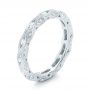 18k White Gold 18k White Gold Diamond In Filigree Wedding Band - Three-Quarter View -  102787 - Thumbnail