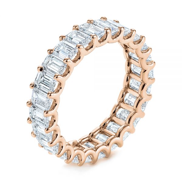 Emerald Cut Diamond Eternity Wedding Band - Image