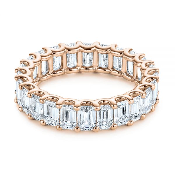 14k Rose Gold Emerald Cut Diamond Eternity Wedding Band #105313 ...