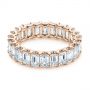 14k Rose Gold 14k Rose Gold Emerald Cut Diamond Eternity Wedding Band - Flat View -  105313 - Thumbnail