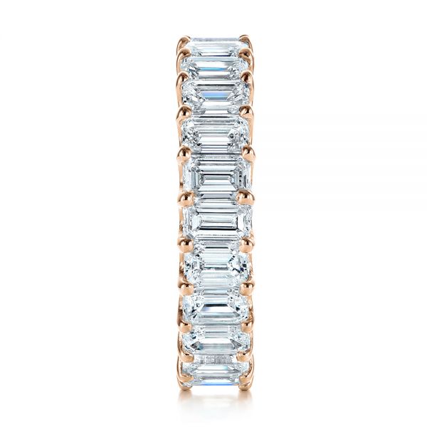 14k Rose Gold 14k Rose Gold Emerald Cut Diamond Eternity Wedding Band - Side View -  105313