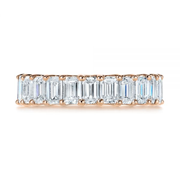 14k Rose Gold 14k Rose Gold Emerald Cut Diamond Eternity Wedding Band - Top View -  105313