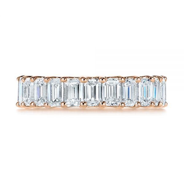 14k Rose Gold 14k Rose Gold Emerald Cut Diamond Eternity Wedding Band - Top View -  105313