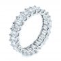 18k White Gold 18k White Gold Emerald Cut Diamond Eternity Wedding Band - Three-Quarter View -  105313 - Thumbnail