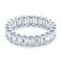 18k White Gold 18k White Gold Emerald Cut Diamond Eternity Wedding Band - Flat View -  105313 - Thumbnail