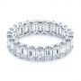 18k White Gold 18k White Gold Emerald Cut Diamond Eternity Wedding Band - Flat View -  105313 - Thumbnail