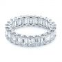 14k White Gold 14k White Gold Emerald Cut Diamond Eternity Wedding Band - Flat View -  105313 - Thumbnail