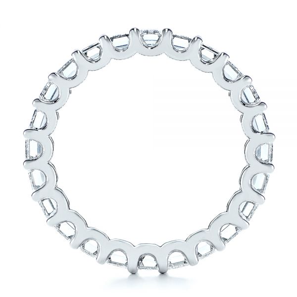 18k White Gold 18k White Gold Emerald Cut Diamond Eternity Wedding Band - Front View - 105313