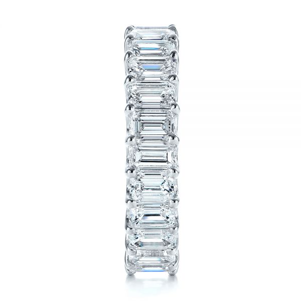 18k White Gold 18k White Gold Emerald Cut Diamond Eternity Wedding Band - Side View - 105313
