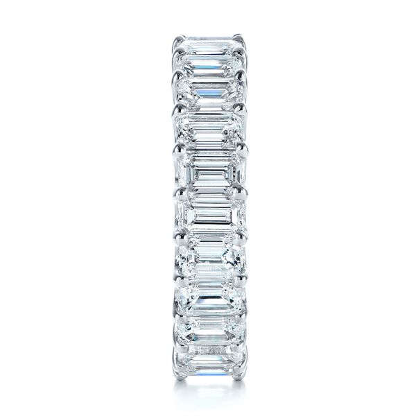  Platinum Platinum Emerald Cut Diamond Eternity Wedding Band - Side View -  105313