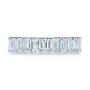 18k White Gold 18k White Gold Emerald Cut Diamond Eternity Wedding Band - Top View -  105313 - Thumbnail