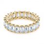 14k Yellow Gold 14k Yellow Gold Emerald Cut Diamond Eternity Wedding Band - Flat View -  105313 - Thumbnail