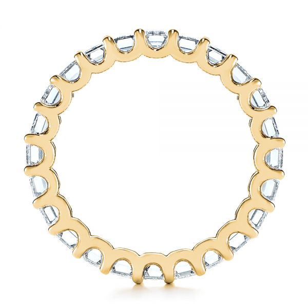 18k Yellow Gold 18k Yellow Gold Emerald Cut Diamond Eternity Wedding Band - Front View - 105313
