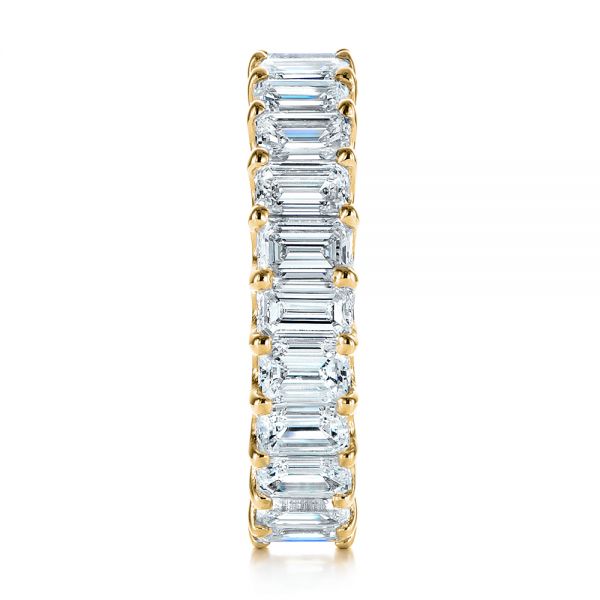 18k Yellow Gold 18k Yellow Gold Emerald Cut Diamond Eternity Wedding Band - Side View -  105313