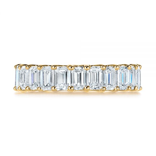 18k Yellow Gold 18k Yellow Gold Emerald Cut Diamond Eternity Wedding Band - Top View - 105313