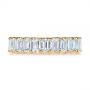 18k Yellow Gold 18k Yellow Gold Emerald Cut Diamond Eternity Wedding Band - Top View -  105313 - Thumbnail