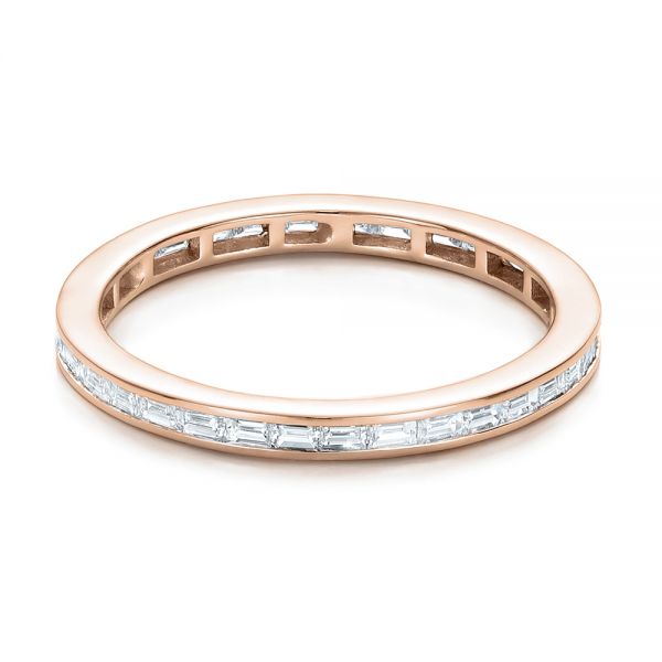14k Rose Gold 14k Rose Gold Eternity Baguette Diamond Wedding Band - Flat View - 101868