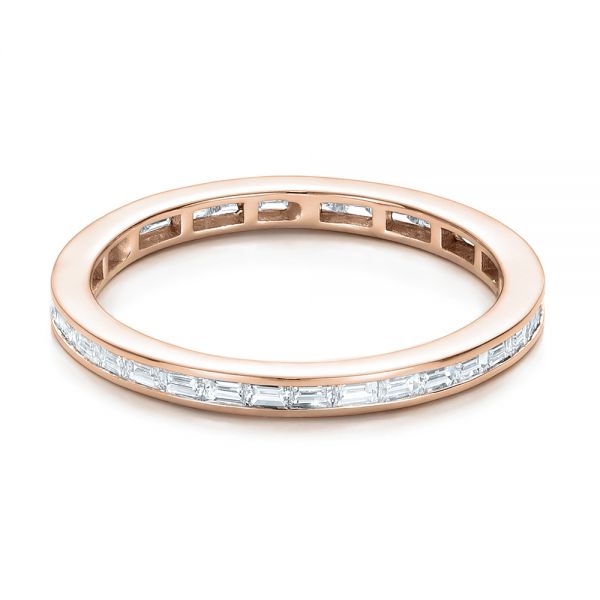 14k Rose Gold 14k Rose Gold Eternity Baguette Diamond Wedding Band - Flat View -  101868