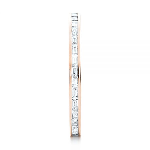 14k Rose Gold 14k Rose Gold Eternity Baguette Diamond Wedding Band - Side View - 101868