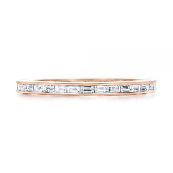 14k Rose Gold 14k Rose Gold Eternity Baguette Diamond Wedding Band - Top View - 101868
