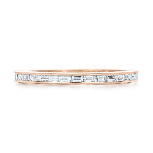 14k Rose Gold 14k Rose Gold Eternity Baguette Diamond Wedding Band - Top View -  101868