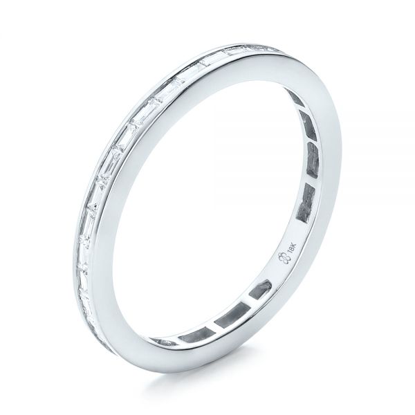  Platinum Platinum Eternity Baguette Diamond Wedding Band - Three-Quarter View -  101868