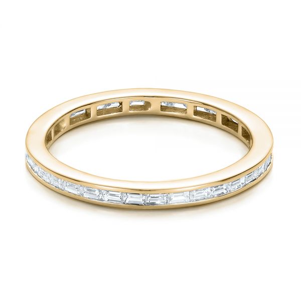 14k Yellow Gold 14k Yellow Gold Eternity Baguette Diamond Wedding Band - Flat View - 101868