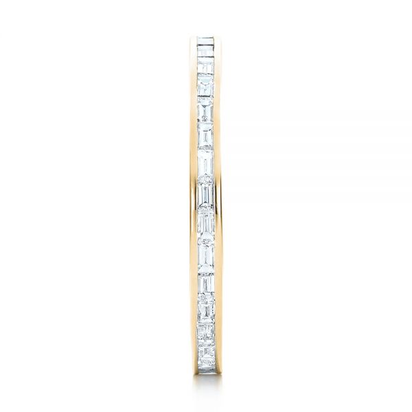 14k Yellow Gold 14k Yellow Gold Eternity Baguette Diamond Wedding Band - Side View - 101868