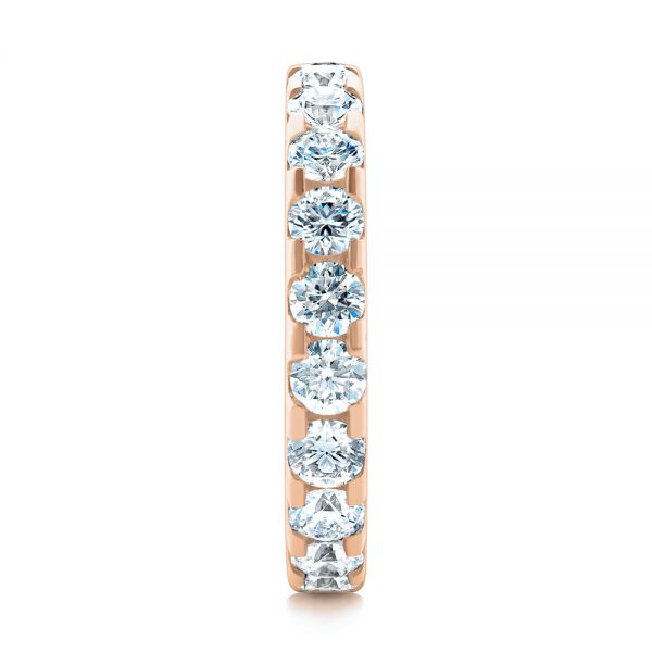 18k Rose Gold 18k Rose Gold Eternity Diamond Wedding Band - Side View -  107264