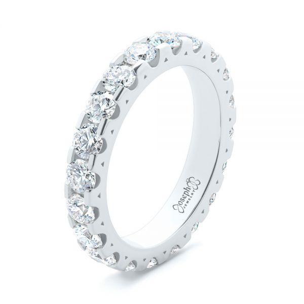 18k White Gold 18k White Gold Eternity Diamond Wedding Band - Three-Quarter View -  107264