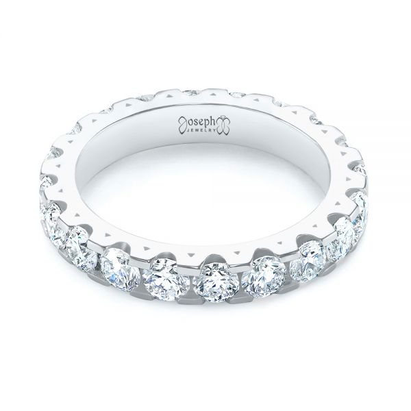 14k White Gold Eternity Diamond Wedding Band - Flat View -  107264