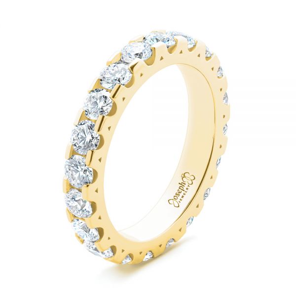 18k Yellow Gold 18k Yellow Gold Eternity Diamond Wedding Band - Three-Quarter View -  107264