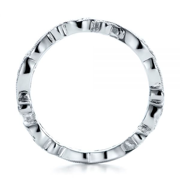 Filigree And Diamond Eternity Wedding Band - Kirk Kara - Front View -  100891