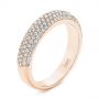 18k Rose Gold 18k Rose Gold Five Row Pave Diamond Wedding Band - Three-Quarter View -  105296 - Thumbnail