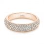 18k Rose Gold 18k Rose Gold Five Row Pave Diamond Wedding Band - Flat View -  105296 - Thumbnail