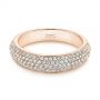 18k Rose Gold 18k Rose Gold Five Row Pave Diamond Wedding Band - Flat View -  105296 - Thumbnail