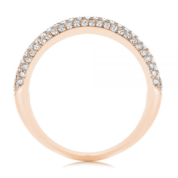 14k Rose Gold 14k Rose Gold Five Row Pave Diamond Wedding Band - Front View -  105296