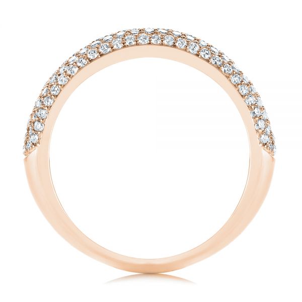 18k Rose Gold 18k Rose Gold Five Row Pave Diamond Wedding Band - Front View - 105296