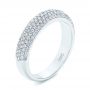 14k White Gold Five Row Pave Diamond Wedding Band - Three-Quarter View -  105296 - Thumbnail